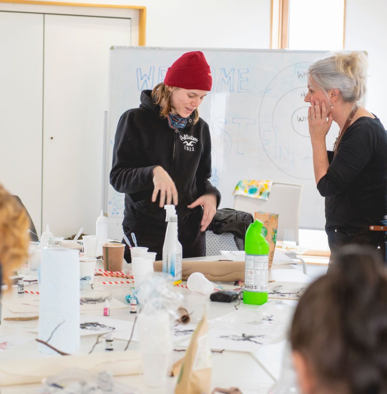 Theresa Clarke visits Falmouth University to run a workshop for the 2022 Falmouth Illustration Festival, students take part by creating art using several different techniques. 
